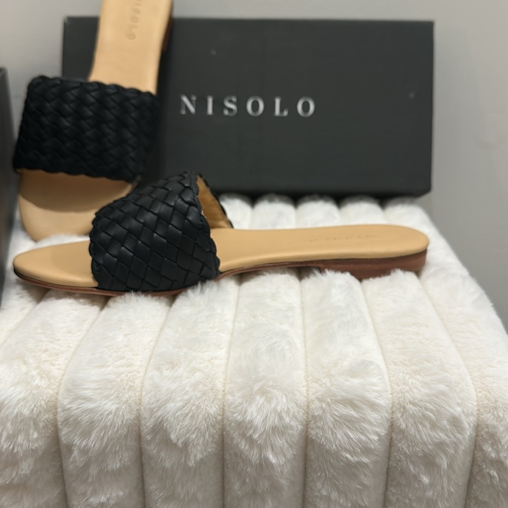 Nisolo Black Woven Minimalist Sandals